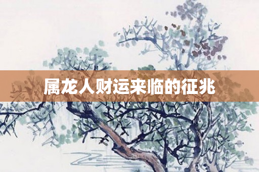 属龙人财运来临的征兆