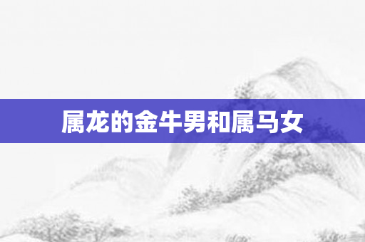 属龙的金牛男和属马女
