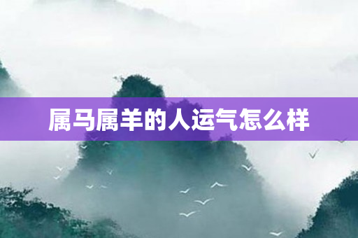 属马属羊的人运气怎么样