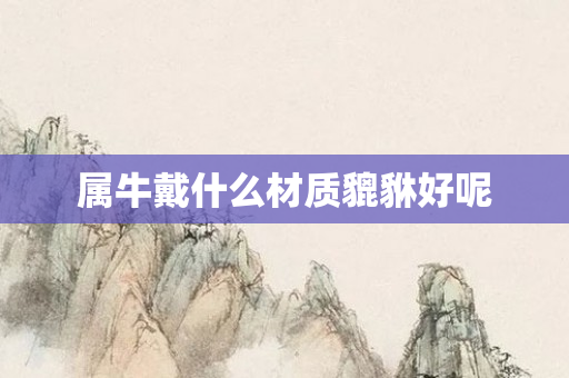 属牛戴什么材质貔貅好呢