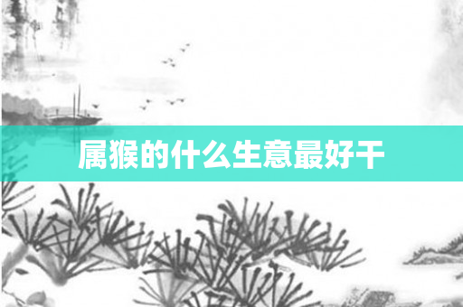 属猴的什么生意更好干