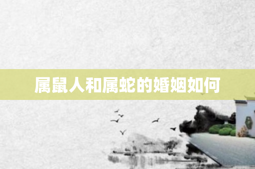 属鼠人和属蛇的婚姻如何