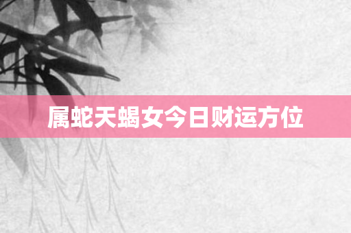 属蛇天蝎女今日财运方位