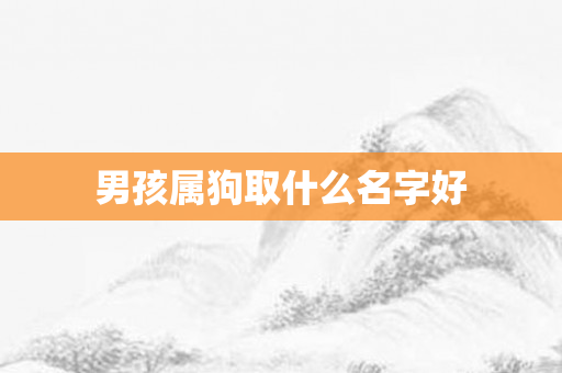 男孩属狗取什么名字好