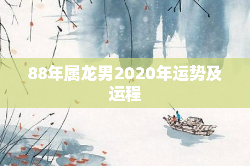 88年属龙男2020年运势及运程