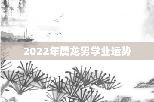 2022年属龙男学业运势