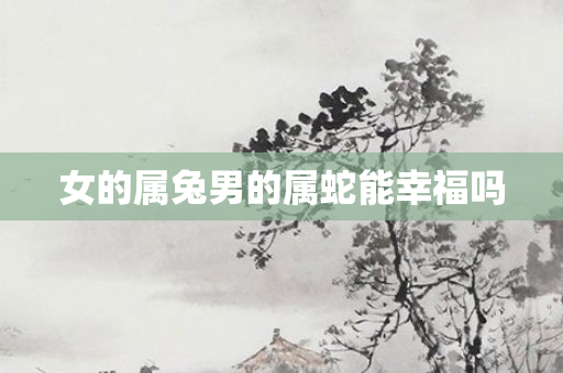 女的属兔男的属蛇能幸福吗