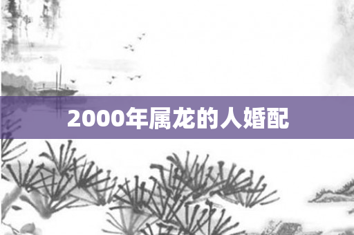 2000年属龙的人婚配