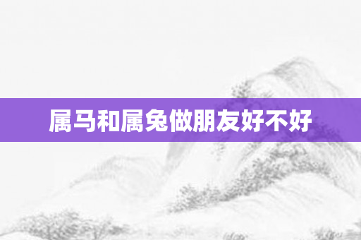属马和属兔做朋友好不好