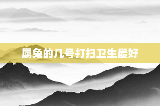 属兔的几号打扫卫生更好