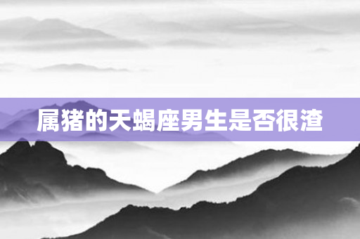 属猪的天蝎座男生是否很渣