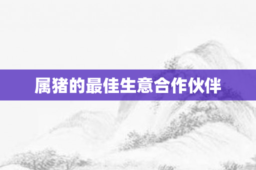 属猪的更佳生意合作伙伴