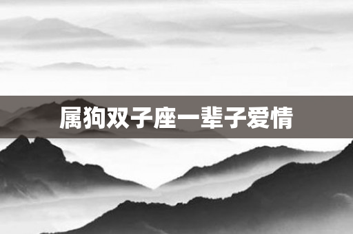 属狗双子座一辈子爱情
