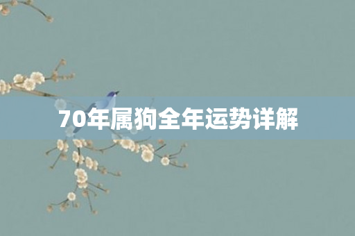 70年属狗全年运势详解