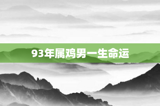 93年属鸡男一生命运