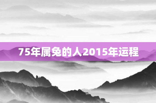 75年属兔的人2015年运程