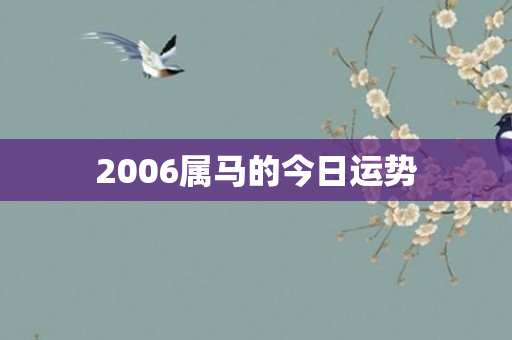 2006属马的今日运势