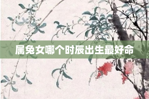 属兔女哪个时辰出生更好命