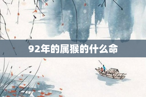92年的属猴的什么命