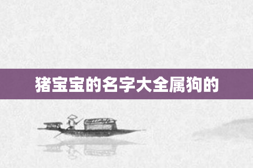 猪宝宝的名字大全属狗的