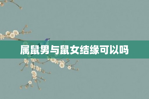 属鼠男与鼠女结缘可以吗