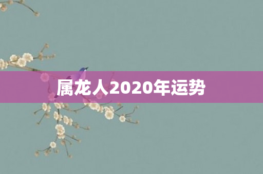 属龙人2020年运势