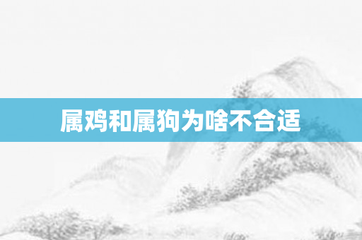 属鸡和属狗为啥不合适
