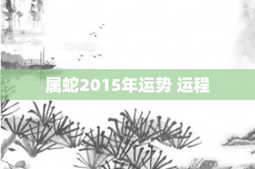 属蛇2015年运势 运程