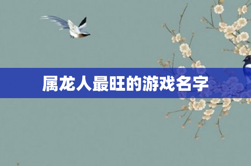属龙人最旺的游戏名字