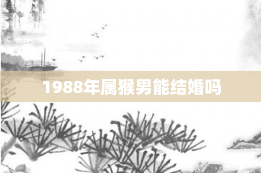 1988年属猴男能结婚吗