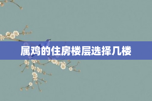 属鸡的住房楼层选择几楼