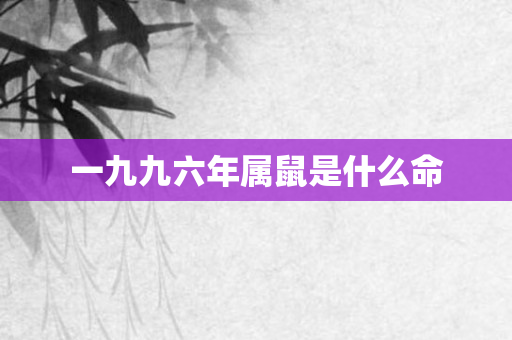一九九六年属鼠是什么命