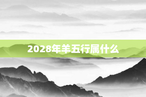 2028年羊五行属什么