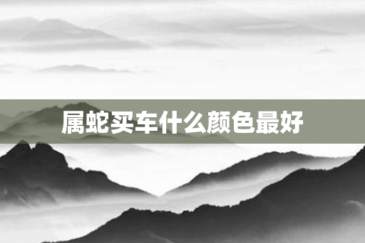 属蛇买车什么颜色更好