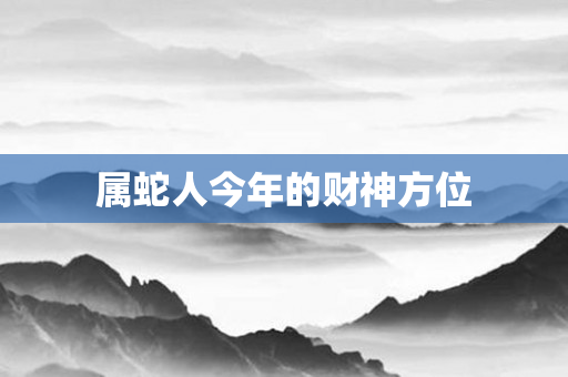 属蛇人今年的财神方位