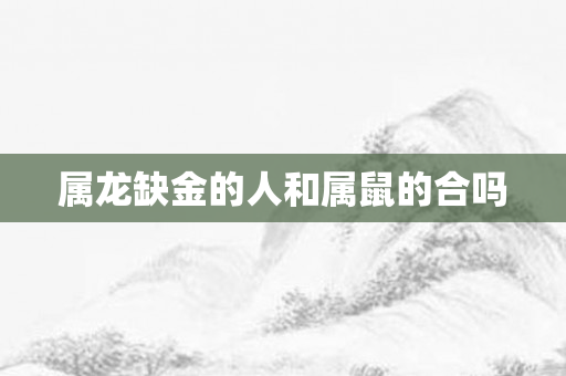 属龙缺金的人和属鼠的合吗
