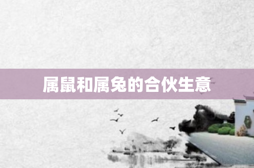 属鼠和属兔的合伙生意