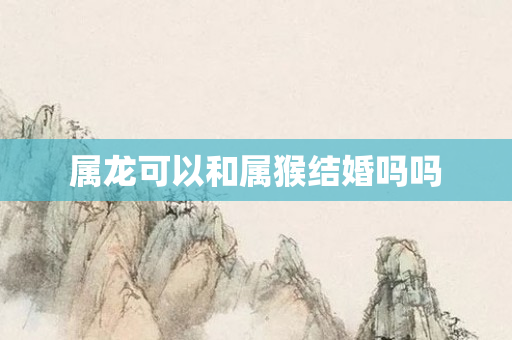 属龙可以和属猴结婚吗吗