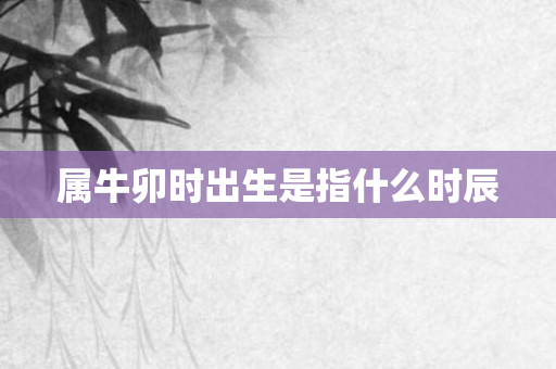属牛卯时出生是指什么时辰