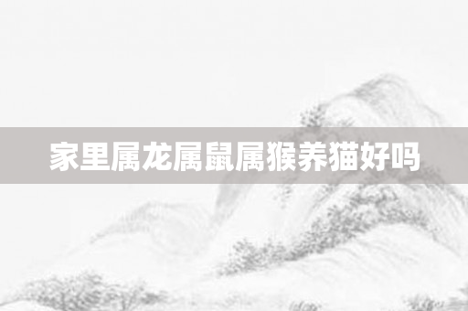 家里属龙属鼠属猴养猫好吗