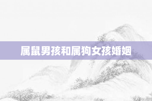 属鼠男孩和属狗女孩婚姻
