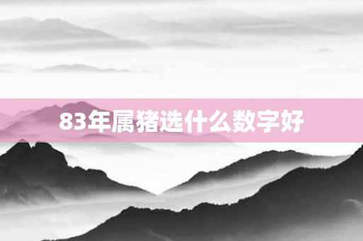 83年属猪选什么数字好