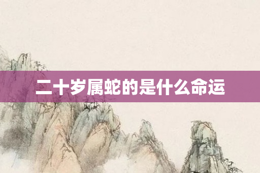二十岁属蛇的是什么命运
