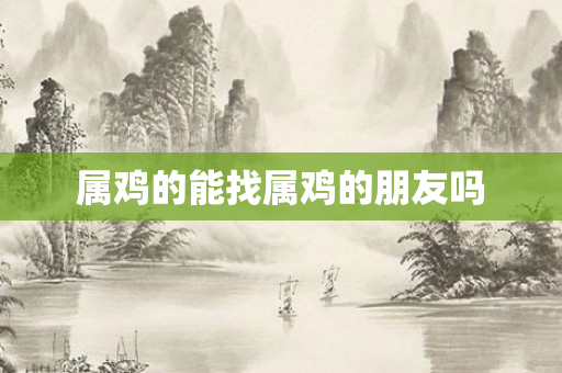 属鸡的能找属鸡的朋友吗