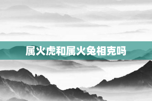 属火虎和属火兔相克吗