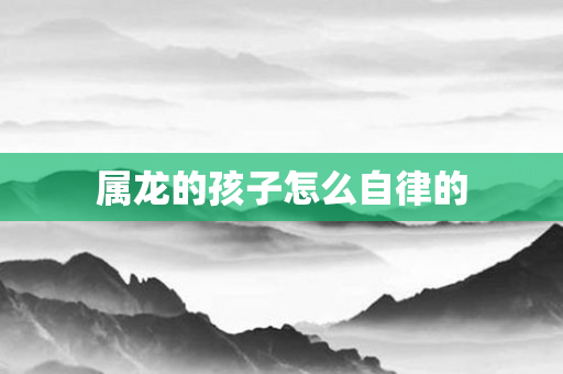 属龙的孩子怎么自律的