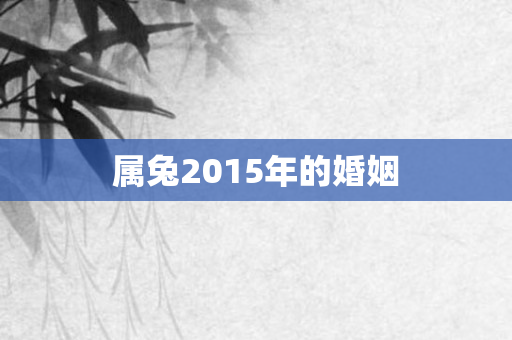 属兔2015年的婚姻