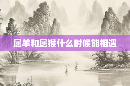 属羊和属猴什么时候能相遇