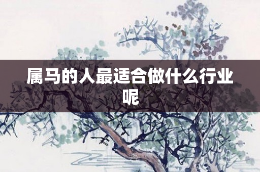 属马的人最适合做什么行业呢