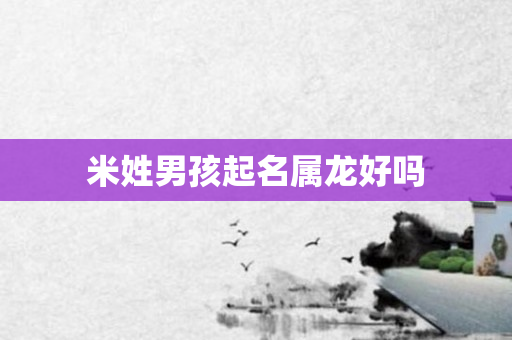 米姓男孩起名属龙好吗